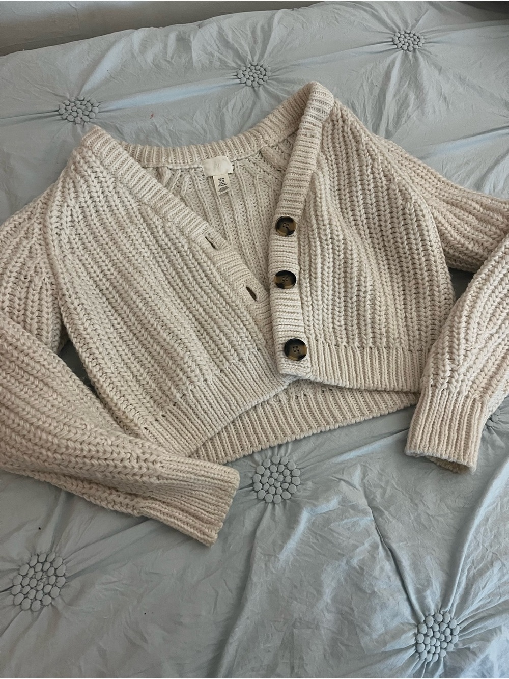 Cozy Cream Chunky Knit Button Cardigan Sweater